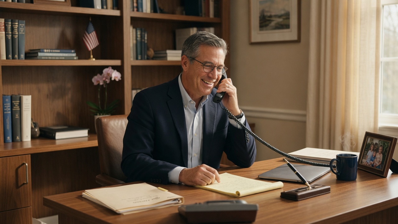 A RoseMark advisor taking a phone call at his desk